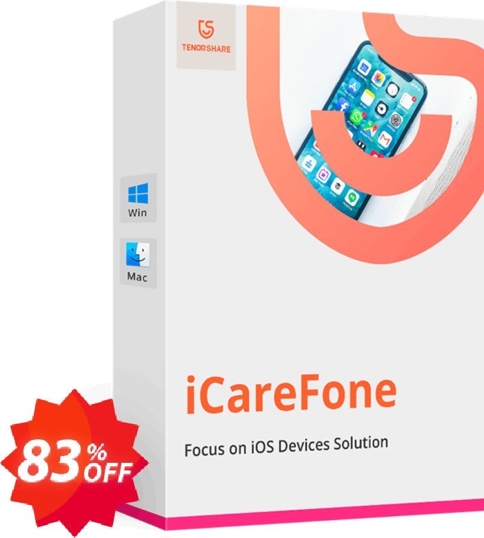 Tenorshare iCareFone, 2-5 PCs  Coupon code 83% discount 