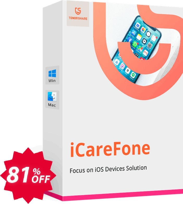 Tenorshare iCareFone for MAC, 2-5 MACs  Coupon code 81% discount 
