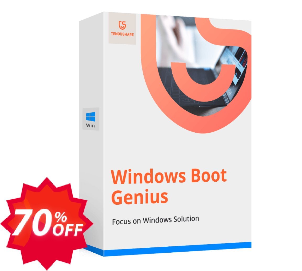 Tenorshare WINDOWS Boot Genius, Lifetime Plan  Coupon code 70% discount 