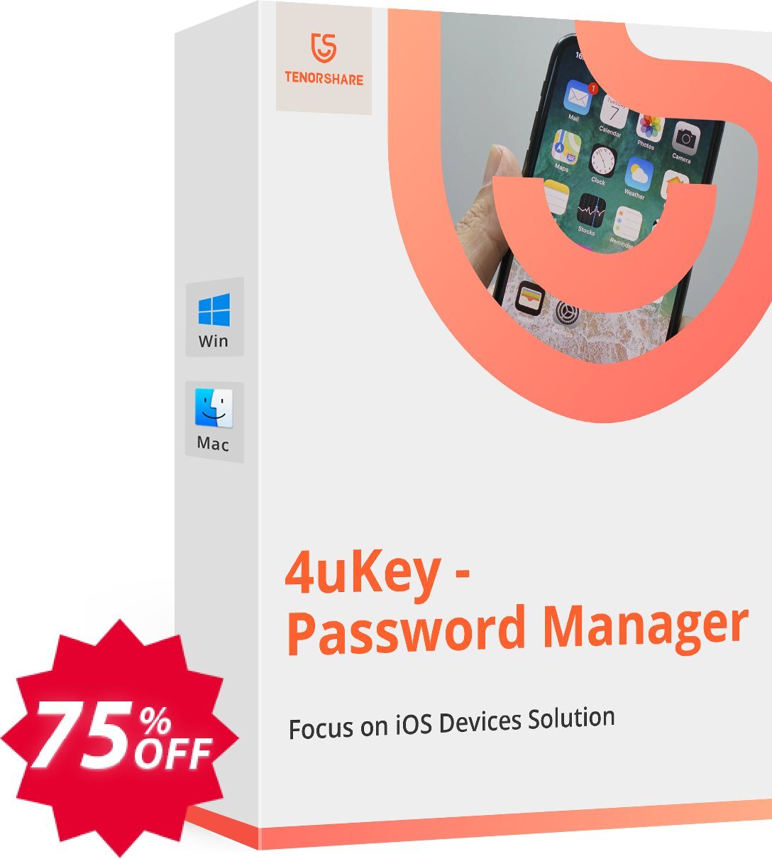 Tenorshare 4uKey Password Manager, Monthly Plan  Coupon code 75% discount 