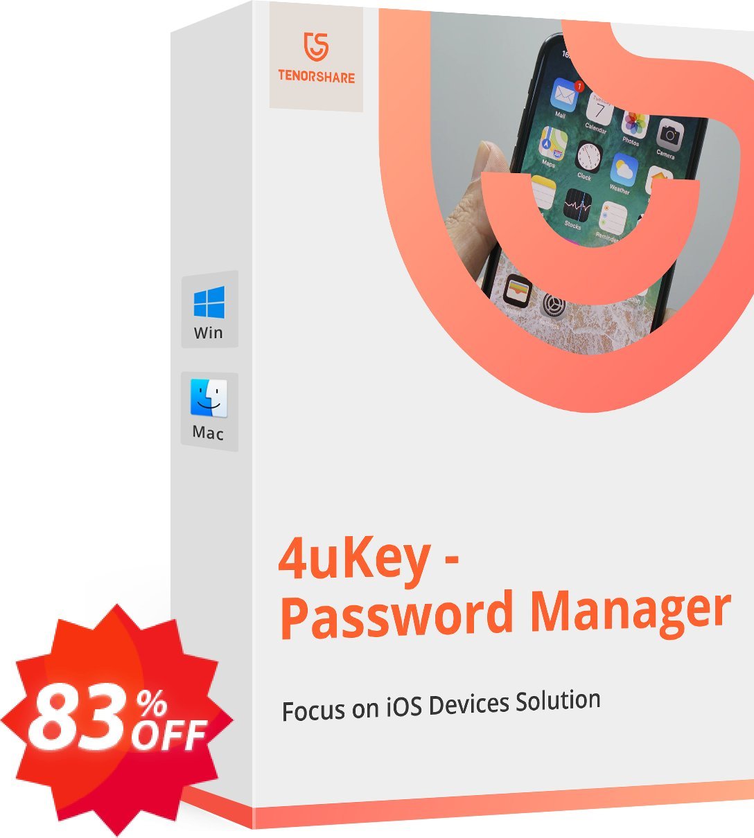 Tenorshare 4uKey Password Manager for MAC, Monthly  Coupon code 83% discount 