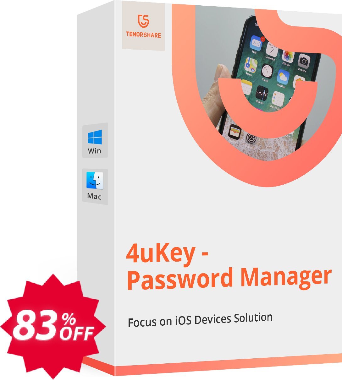 Tenorshare 4uKey Password Manager for MAC, Yearly  Coupon code 83% discount 