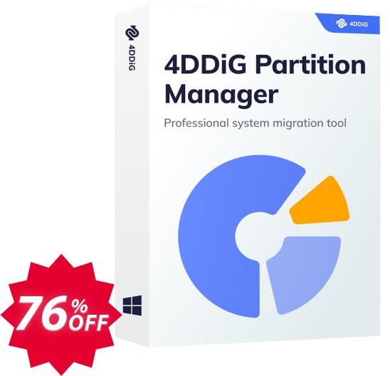 4DDiG Partition Manager Coupon code 76% discount 