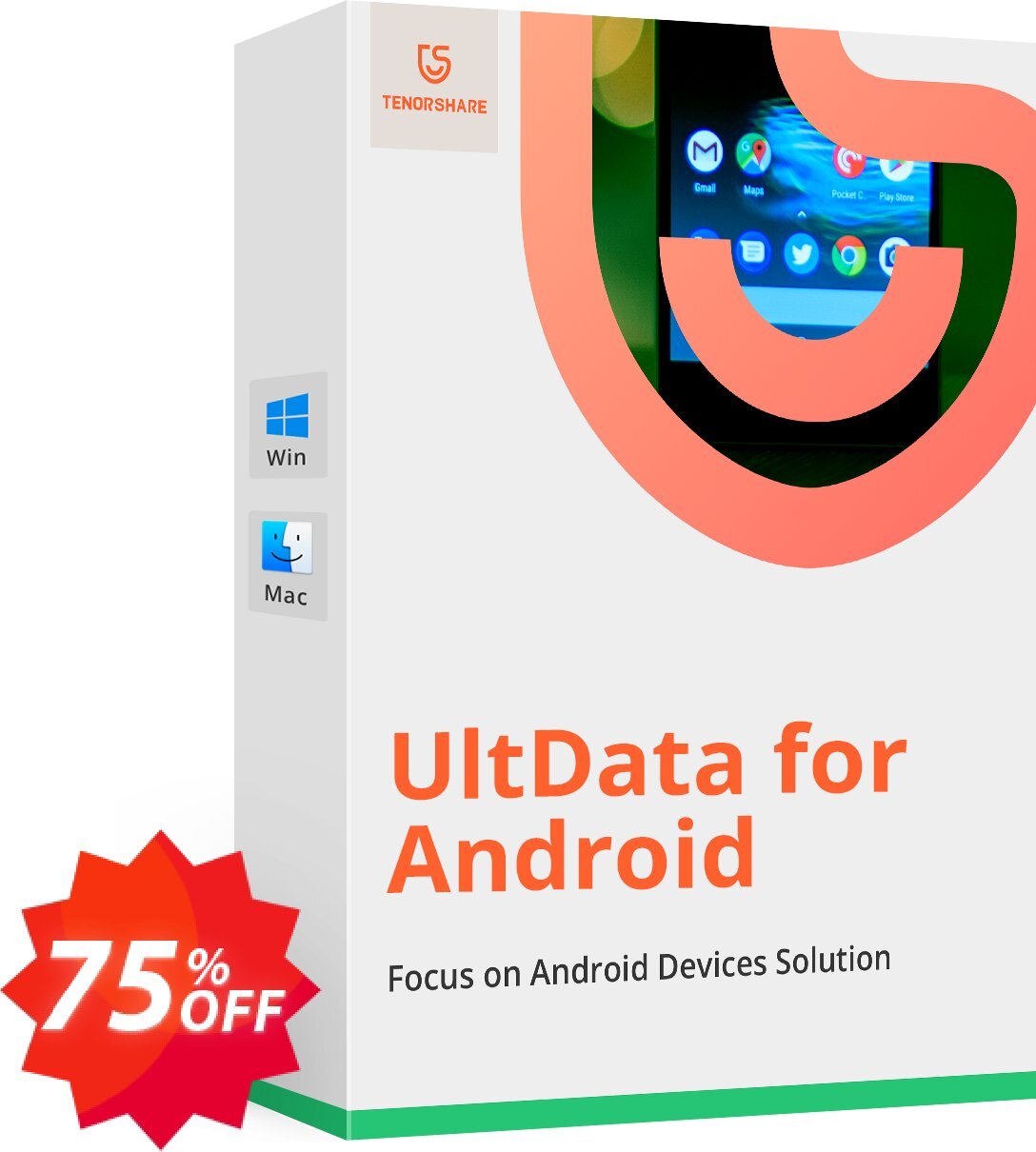 Tenorshare UltData for Android, MAC  Coupon code 75% discount 