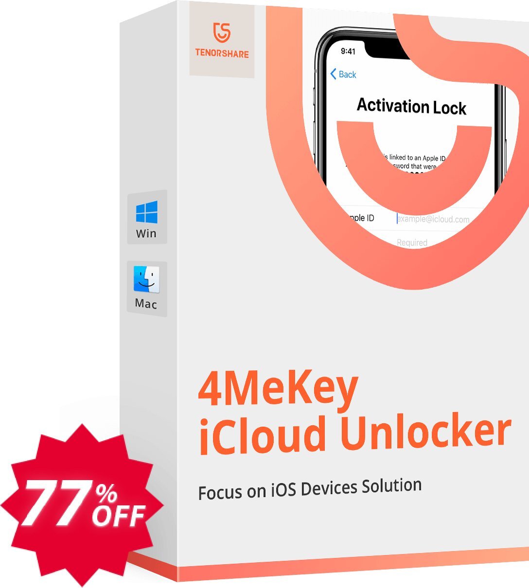 Tenorshare 4MeKey for MAC, Yearly Plan  Coupon code 77% discount 