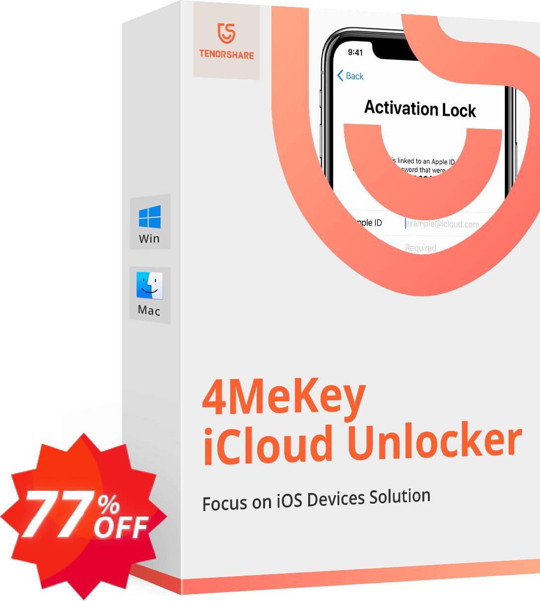 Tenorshare 4MeKey for MAC, Monthly Plan  Coupon code 77% discount 