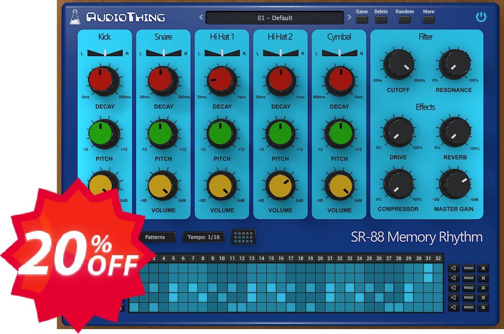 AudioThing Drum MAChine Bundle Coupon code 20% discount 
