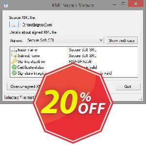 XML Signer, Reseller  Coupon code 20% discount 