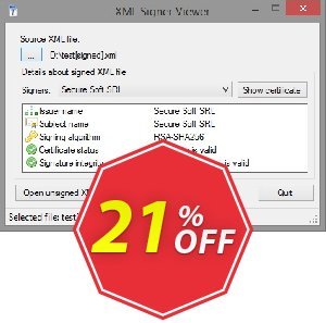 XML Signer - Upgrade and Support Coupon code 21% discount 
