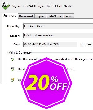 Time Stamp Server Coupon code 20% discount 