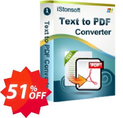 iStonsoft Text to PDF Converter Coupon code 51% discount 