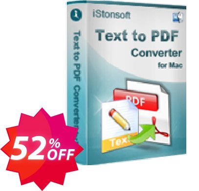 iStonsoft Text to PDF Converter for MAC Coupon code 52% discount 