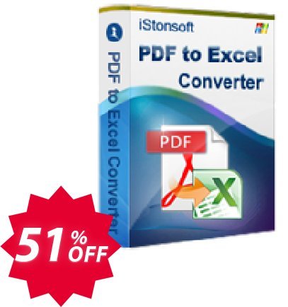 iStonsoft PDF to Excel Converter Coupon code 51% discount 