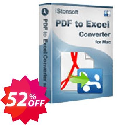 iStonsoft PDF to Excel Converter for MAC Coupon code 52% discount 