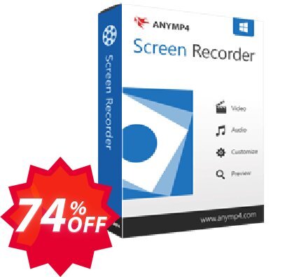 AnyMP4 Screen Recorder Coupon code 74% discount 