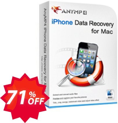 AnyMP4 iPhone Data Recovery for MAC + 6 Devices Coupon code 71% discount 