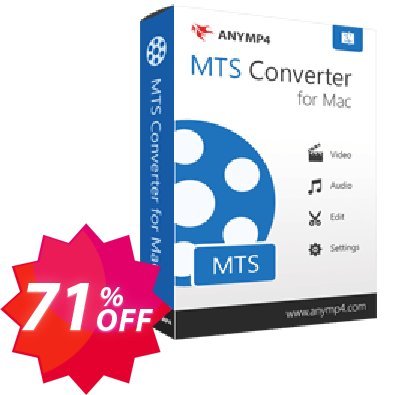 AnyMP4 MTS Converter for MAC Coupon code 71% discount 
