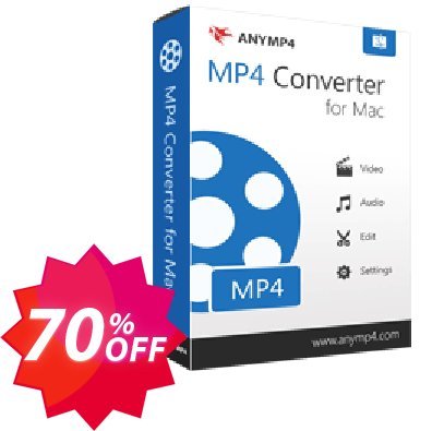 AnyMP4 MP4 Converter for MAC Lifetime Coupon code 70% discount 