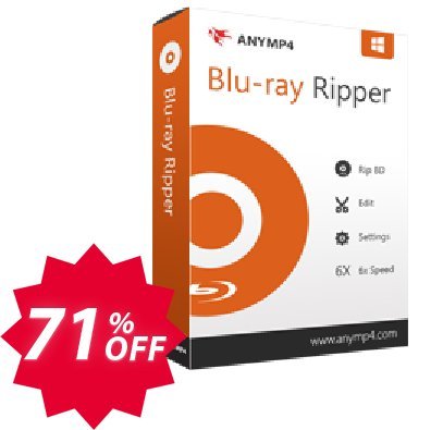 AnyMP4 Blu-ray Ripper Lifetime Coupon code 71% discount 