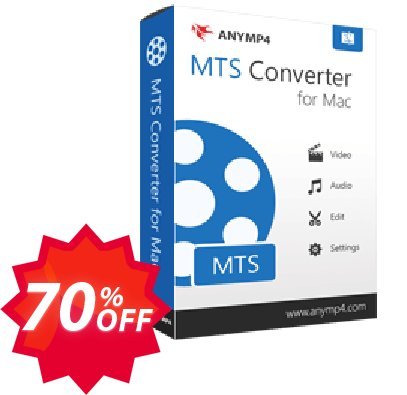 AnyMP4 MTS Converter for MAC Lifetime Coupon code 70% discount 