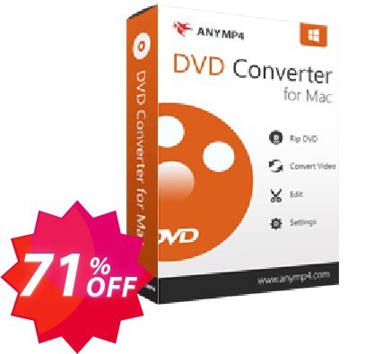 AnyMP4 DVD Converter for MAC Coupon code 71% discount 