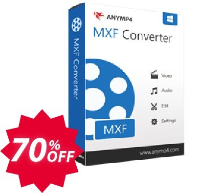 AnyMP4 MXF Converter Coupon code 70% discount 