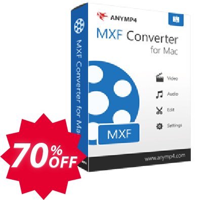 AnyMP4 MXF Converter for MAC, 1-year  Coupon code 70% discount 