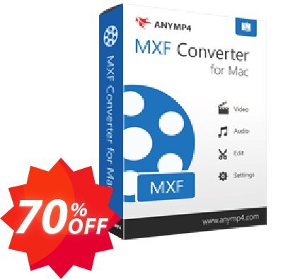 AnyMP4 MXF Converter for MAC, 1-year  Coupon code 70% discount 