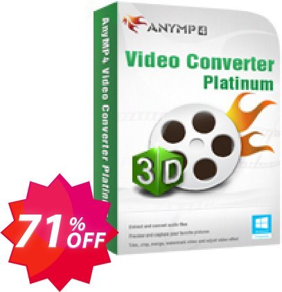 AnyMP4 Video Converter Platinum Coupon code 71% discount 