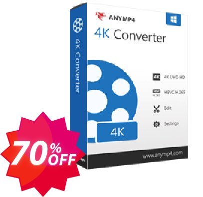 AnyMP4 4K Converter Lifetime Coupon code 70% discount 