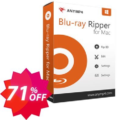 AnyMP4 Blu-ray Ripper for MAC Coupon code 71% discount 
