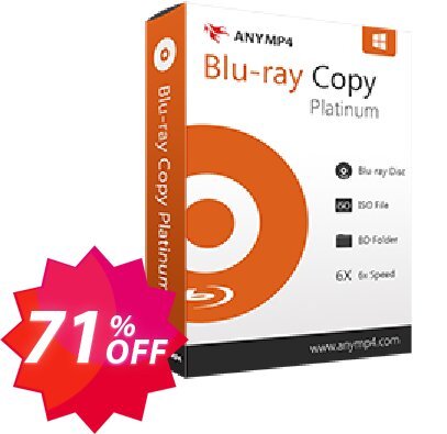 AnyMP4 Blu-ray Copy Platinum Coupon code 71% discount 