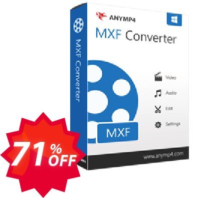 AnyMP4 MXF Converter Lifetime Coupon code 71% discount 