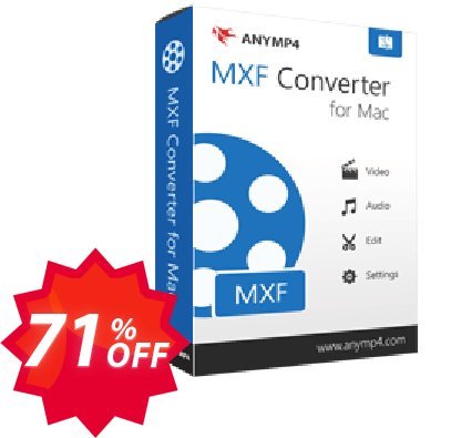 AnyMP4 MXF Converter for MAC Lifetime Coupon code 71% discount 