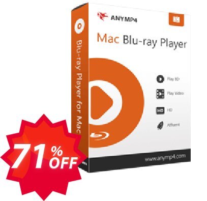 AnyMP4 MAC Blu-ray Player, Yearly  Coupon code 71% discount 