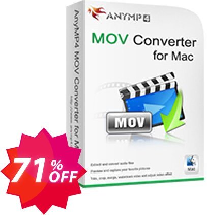 AnyMP4 MOV Converter for MAC Lifetime Plan Coupon code 71% discount 