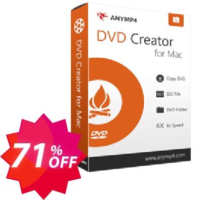 AnyMP4 DVD Creator for MAC Coupon code 71% discount 