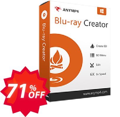 AnyMP4 Blu-ray Creator Coupon code 71% discount 