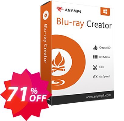 AnyMP4 Blu-ray Creator Coupon code 71% discount 