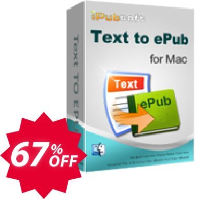 iPubsoft Text to ePub Converter for MAC Coupon code 67% discount 