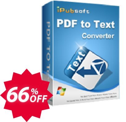 iPubsoft PDF to Text Converter Coupon code 66% discount 