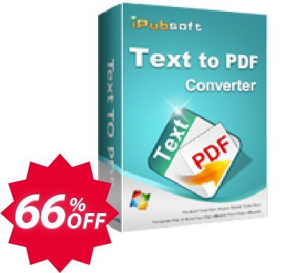 iPubsoft Text to PDF Converter Coupon code 66% discount 