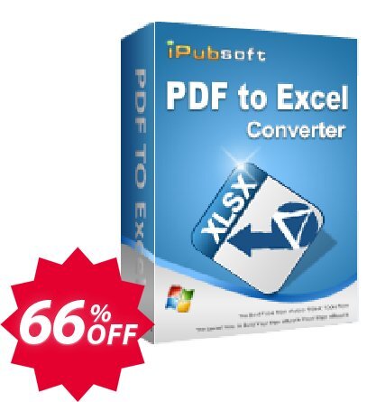 iPubsoft PDF to Excel Converter Coupon code 66% discount 