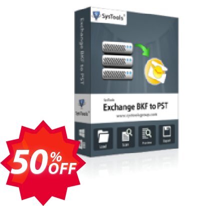 SysTools Exchange BKF to PST, Enterprise Plan  Coupon code 50% discount 