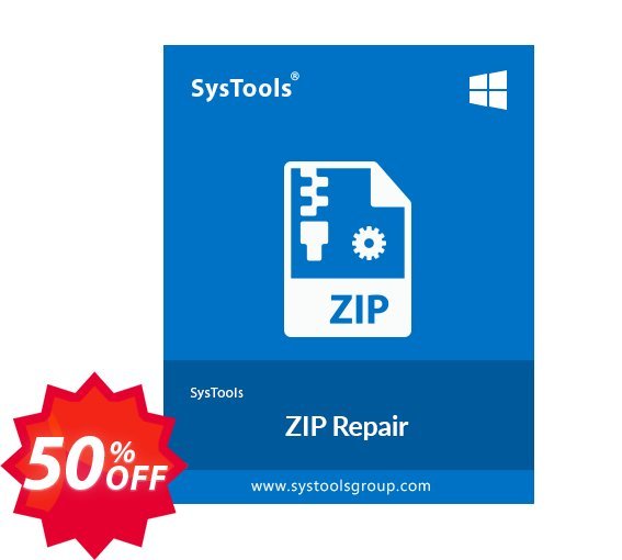 SysTools Zip Repair, Business  Coupon code 50% discount 