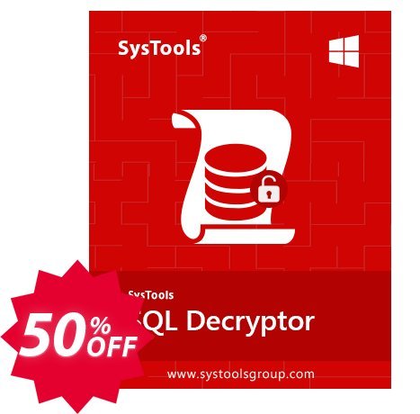 SysTools SQL Decryptor, Enterprise  Coupon code 50% discount 