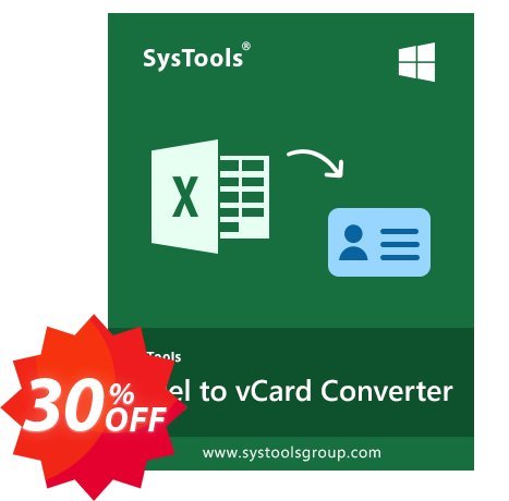 SysTools Excel CSV to vCard, Enterprise Plan  Coupon code 30% discount 