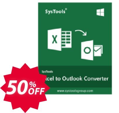 SysTools Excel to Outlook, Business  Coupon code 50% discount 