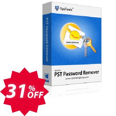 SysTools PST Password Remover Coupon code 31% discount 