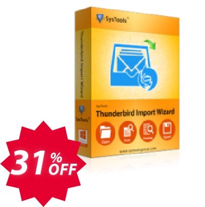 SysTools Thunderbird Import Wizard Coupon code 31% discount 